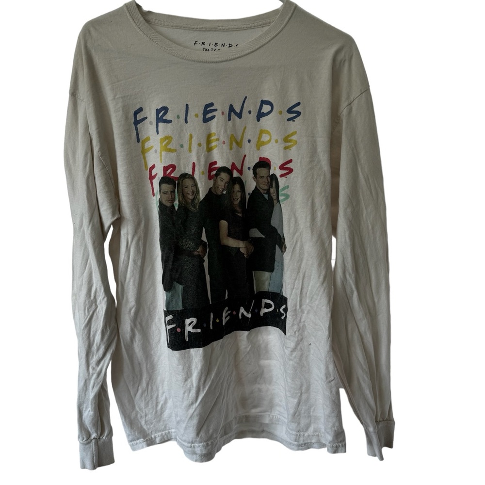 FRIENDS oversized long sleeve tshirt white w/ blemishes woman’s size large used